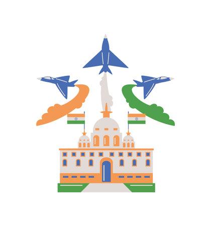 republic day india celebration festiveのイラスト素材