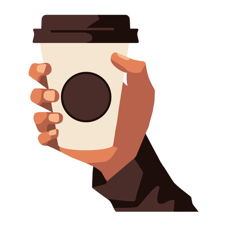 reusable coffee cup in male handのイラスト素材