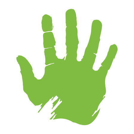 handprint paint colors greenのイラスト素材