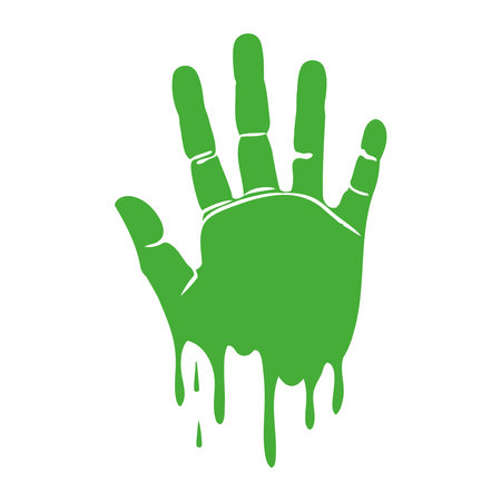 handprint paint colors drippingのイラスト素材
