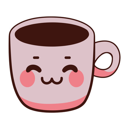 coffee cup kawaii hotのイラスト素材