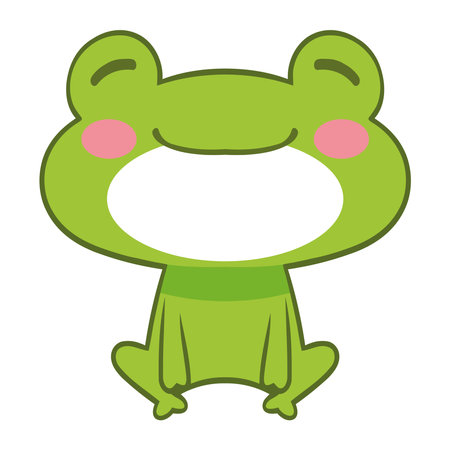 young frog happy on white backgroundのイラスト素材