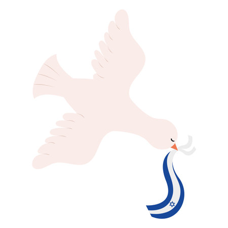 israel peace dove with flag illustrationのイラスト素材