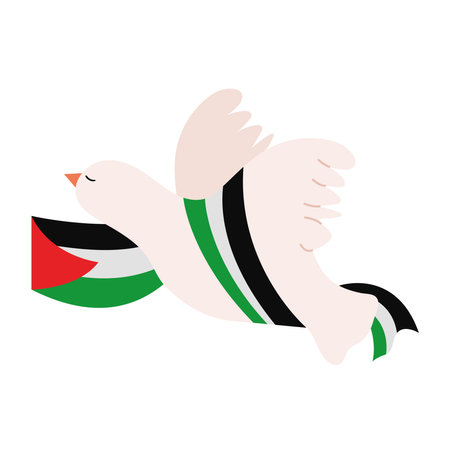 palestine peace dove flag no warのイラスト素材