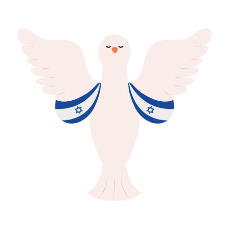 israel peace dove with flagのイラスト素材