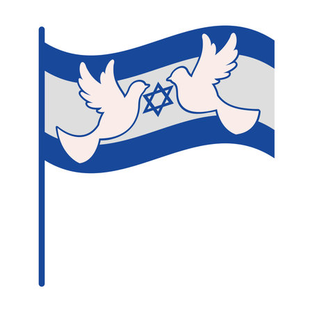 israel peace dove and flag nationalのイラスト素材