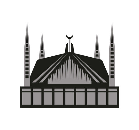 pakistan landmark faisal mosqueのイラスト素材