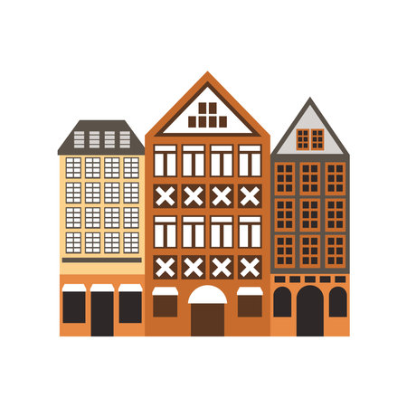 germany romer frankfurt architectureのイラスト素材