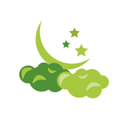 idul fitri moon and cloudsのイラスト素材