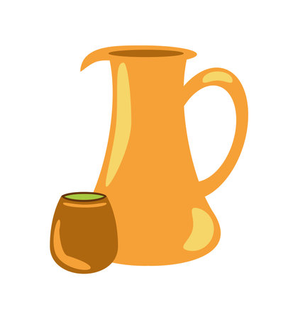 idul fitri pitcher and cupのイラスト素材