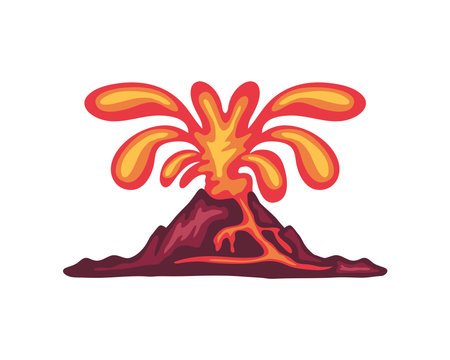 volcano lava coming outのイラスト素材