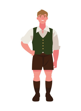 germany man in lederhosenのイラスト素材