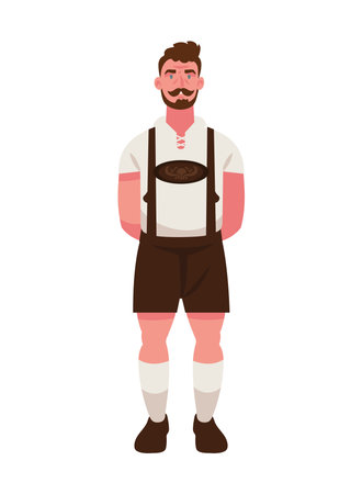 germany man wearing lederhosenのイラスト素材