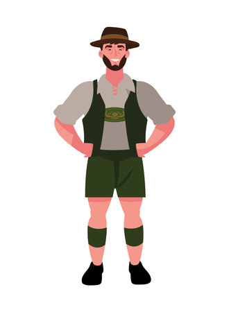 germany man character with lederhosenのイラスト素材