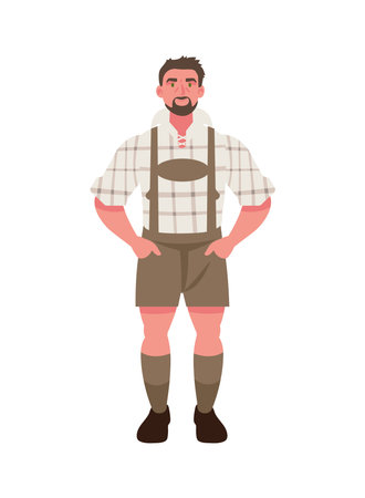 germany man wearing lederhosen designのイラスト素材