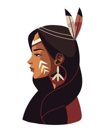 native american girl characterのイラスト素材