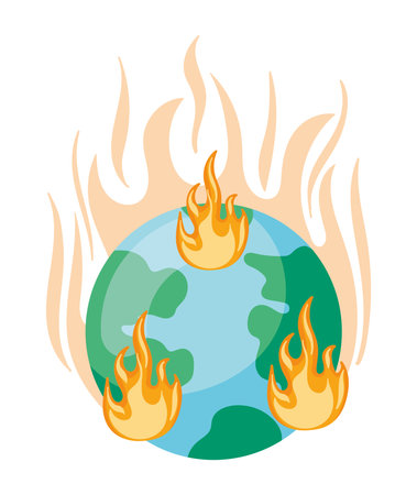 global warming flamesのイラスト素材