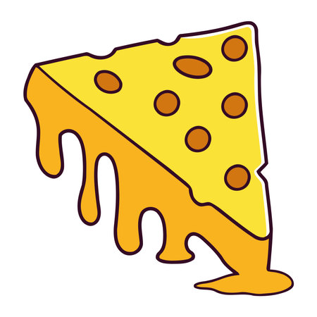 cheese sliced melted flowingのイラスト素材