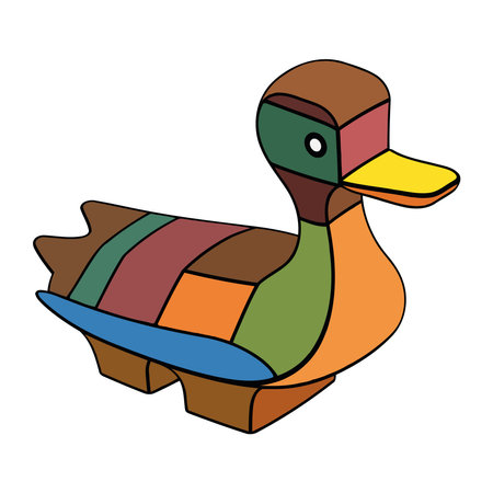 wood toy duckのイラスト素材