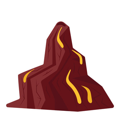 volcano with lava flowingのイラスト素材