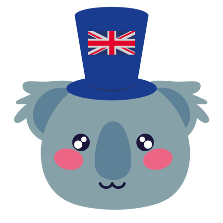 australia koala and flagのイラスト素材