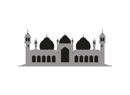 pakistan landmark badshahi mosqueのイラスト素材