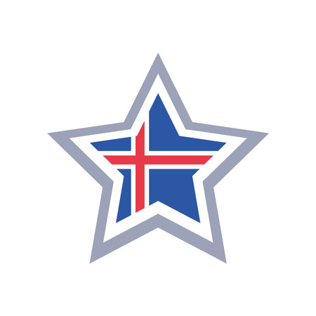 iceland flag in starのイラスト素材