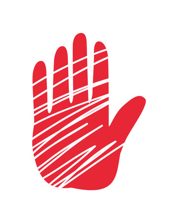 red hand day helpのイラスト素材