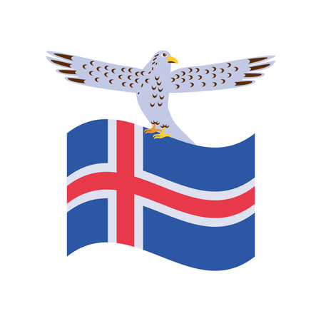 iceland flag with eagleのイラスト素材