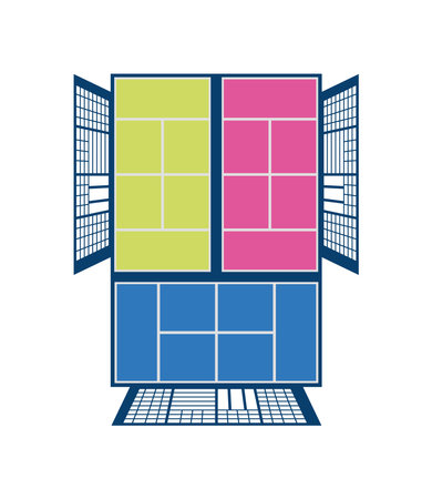 padel court isolatedのイラスト素材