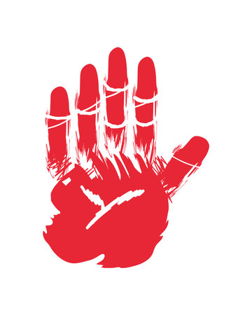 red hand day designのイラスト素材