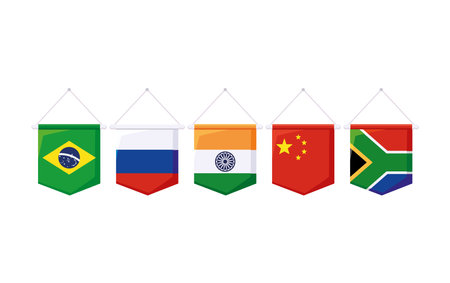 brics alliances flag symbolのイラスト素材