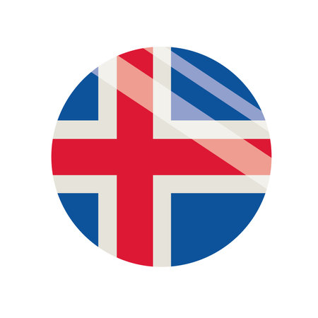 iceland flag buttonのイラスト素材