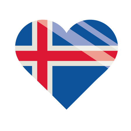 iceland flag in heartのイラスト素材