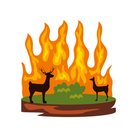 forest fires tragedyのイラスト素材