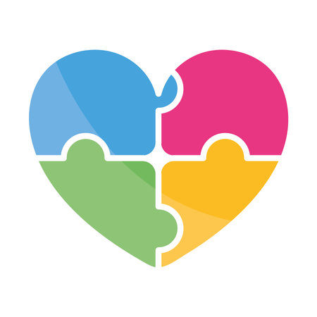 autism day puzzle heartのイラスト素材