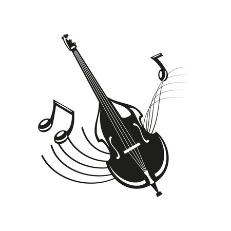 jazz cello instrumentのイラスト素材