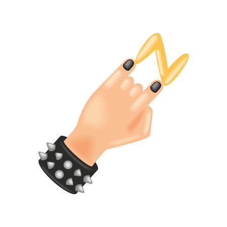 heavy metal hand gestureのイラスト素材