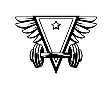 gym emblem barbellのイラスト素材