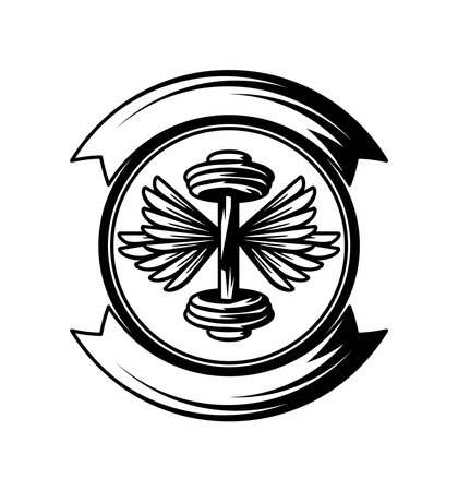 gym emblem illustrationのイラスト素材