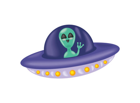 ufo alien illustrationのイラスト素材