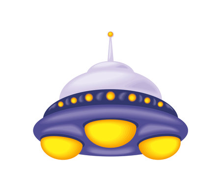 ufo transport cartoonのイラスト素材