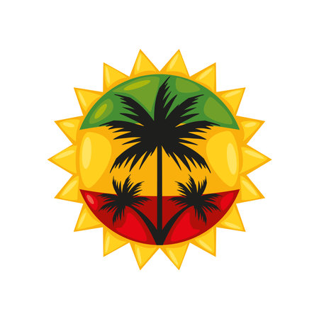 reggae flag labelのイラスト素材
