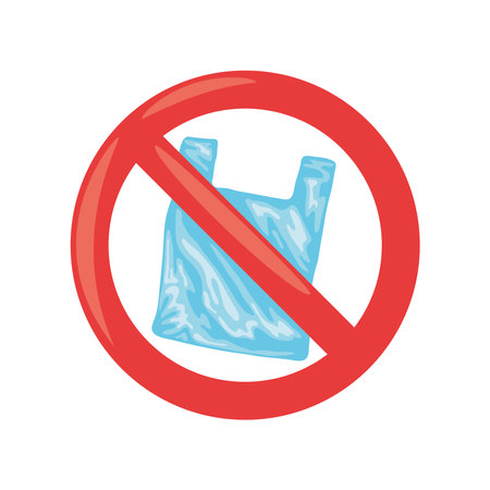 free plastic bag stopのイラスト素材