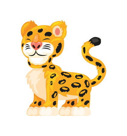leopard feline cartoonのイラスト素材
