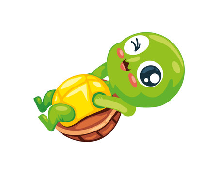 tortoise wildlife cartoonのイラスト素材