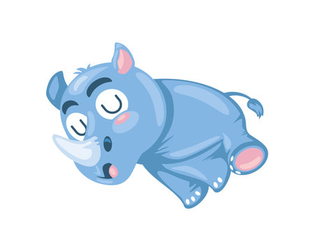 baby rhino sleepingのイラスト素材