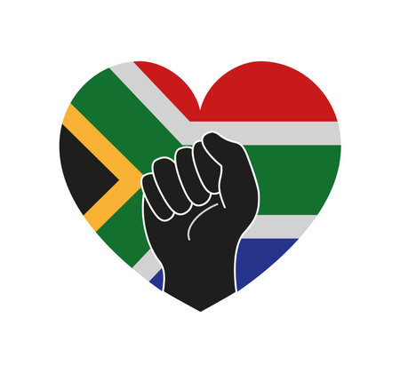 south africa flag in heartのイラスト素材