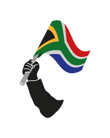 south africa country hand with flagのイラスト素材