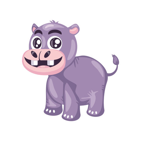 little hippo baby animalのイラスト素材